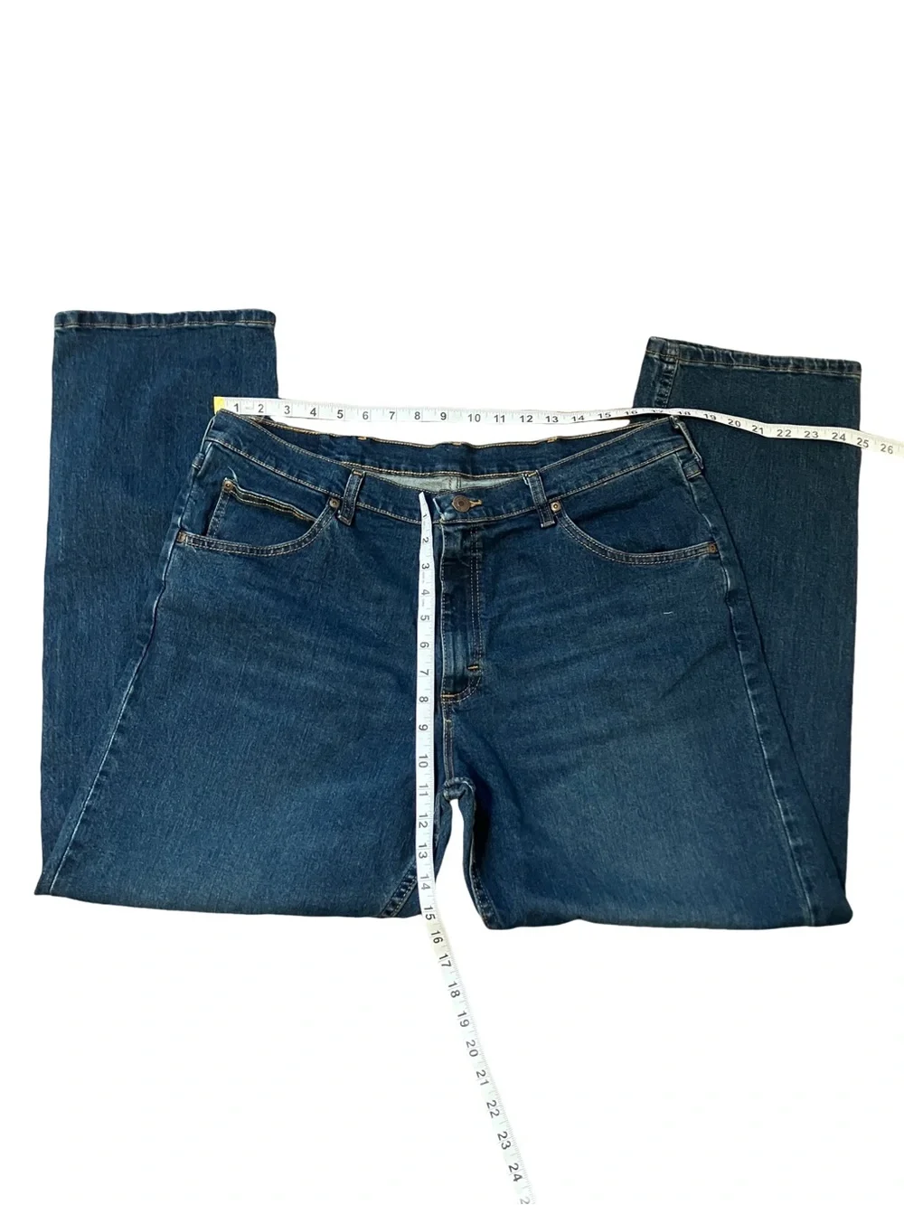 Wrangler Straight-Leg Dark Blue Denim Jeans
